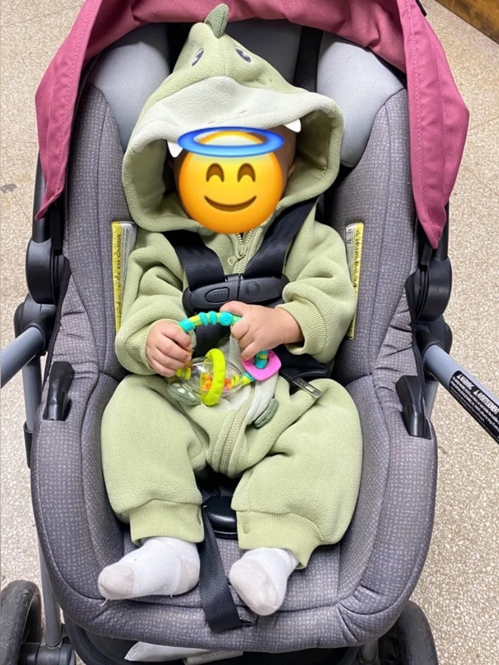 Baby Dinosaur Fleece Romper – 3–6M